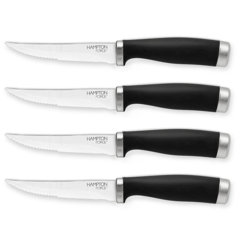 Hampton Forge Epicureâ€“4PieceSteak KnifeSetâ€“Black, Silver - Image 1
